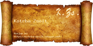 Kotrba Zsolt névjegykártya